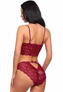 Full Lacy Red  Bra Set For Women's