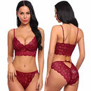 Full Lacy Red  Bra Set For Women's