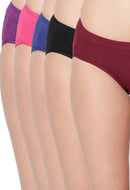 5 Pack Classic Pure Cotton Hipster Panties