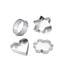 0827 Cookie Cutter Stainless Steel Cookie Cutter with Shape Heart Round Star and Flower (4 Pieces)