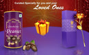 Effete Festival Gift Combo - Chocolicious Peanut 96gm with Golden Rose 10 INCHES with Carry Bag Valentine Special