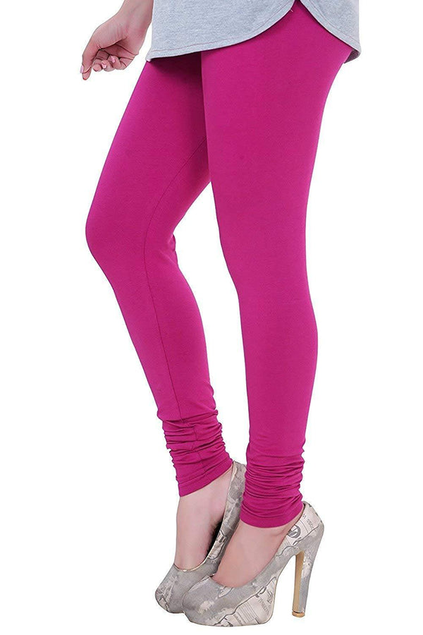 BK Cotton Lycra Legging BK00021MCLSQ | Dark Pink | Solid Color | High elasticity comfortable Ankle Length |Size 30 to 40