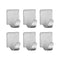 1593 Multipurpose Small Rectangular Stainless Steel Adhesive Hooks (Set of 6) - 