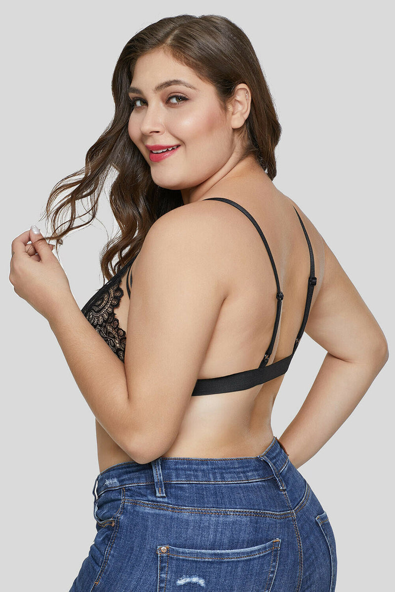 Plus size very  strappy lace bralette