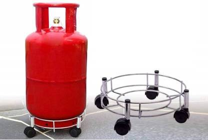 2156 Stainless Steel Gas Cylinder Trolley Stand with Wheels
