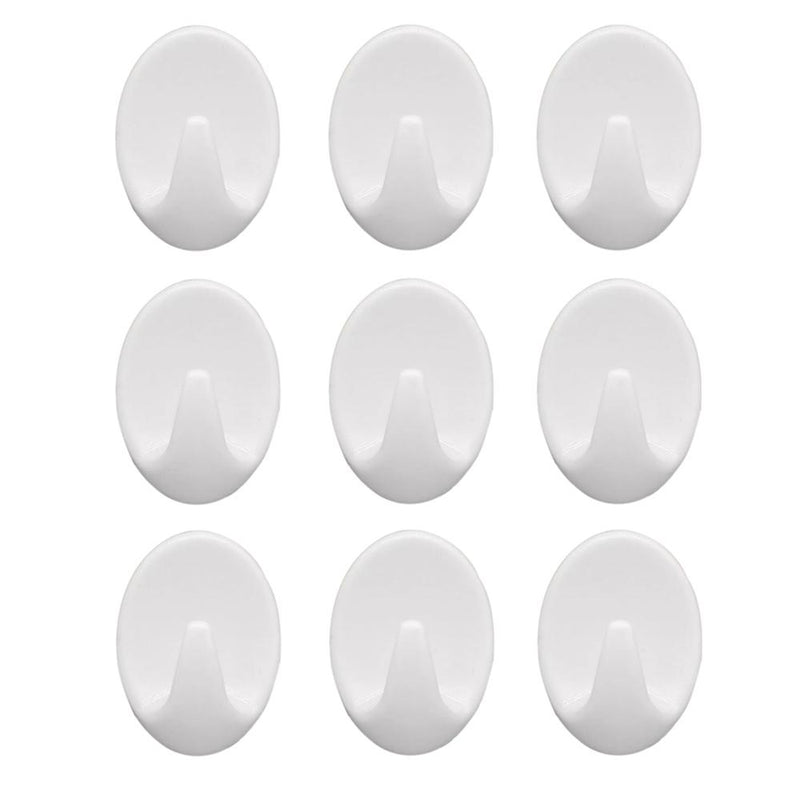 1544 Self Adhesive Plastic Wall Hook Set for Home Kitchen and Other Places (Pack of 9) - DeoDap