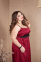 Long Plus size nightgown Burgundy color