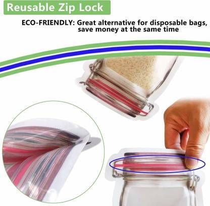 0855 Plastics Transparent Jar Shaped Stand-up Pouch With Zipper - DeoDap