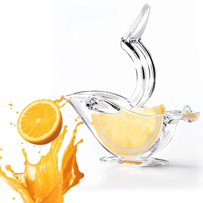 5344  Manual Lemon Slice Squeezer, Portable Transparent Fruit Juicer, Orange Citrus Manual Bird Shape Hand Juicer for Orange Lemon Lime,for Kitchen (Brown Box) 
