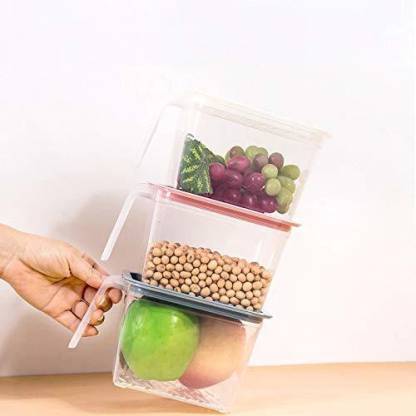 2454 Air Tight Unbreakable Big Size 1100 ml Square Shape Kitchen Storage Container (Set of 6) - 