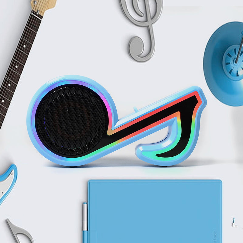 6068 Mini Portable Music Note Shape Speaker Subwoofer Colorful Musical Note LED Lighting Sound For Creatives Gift Computer Phone Sound Equipment 