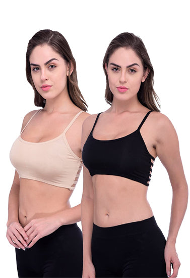 "" Pack Of 2  Back Stripe Bralette Bra