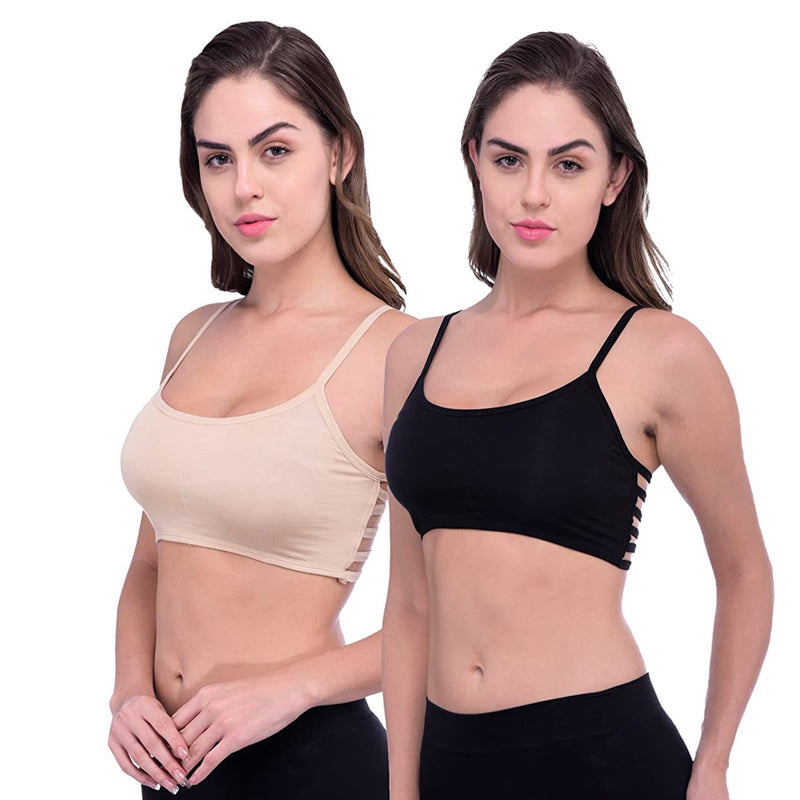 "" Pack Of 2  Back Stripe Bralette Bra