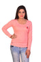 Women's Solid Full Sleeve T-Shirt Top Casual Wear
