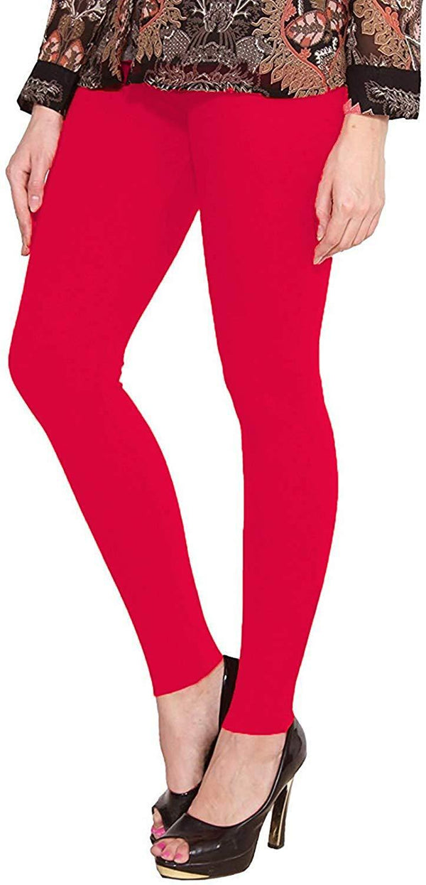 Red Soft Cotton  Color Legging - BK00008MCLGQ