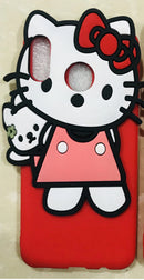 Cute Cartoon Hello Kitty Silicone with Pendant Back Case Cover for Samsung Galaxy M20 - AHFK008300010FKSSM20C