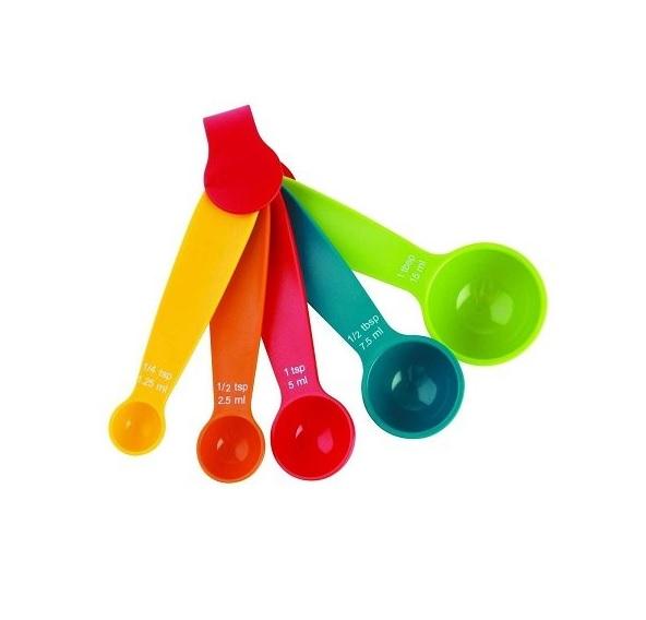 0730 Plastic Measuring Spoons - Set of 5 - 