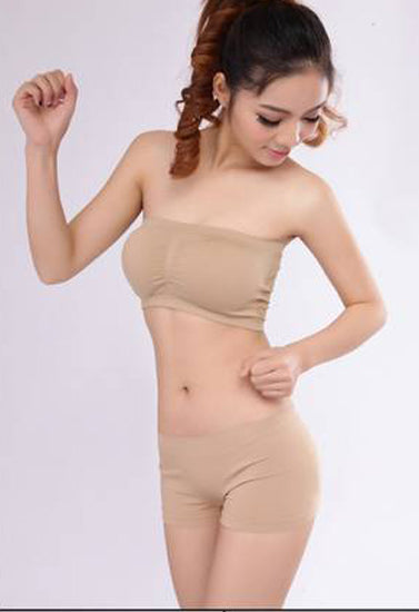 "COMFY" Classic Seamless Strapless Bra Boyshort Set