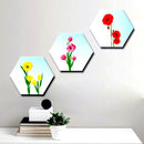 1140 Hexagonal Wall Mount Modern Art for Home Decoration (Set of 3)