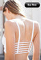 "Pack Of 2" Stripes Cut Out Strap Back Cage Bra